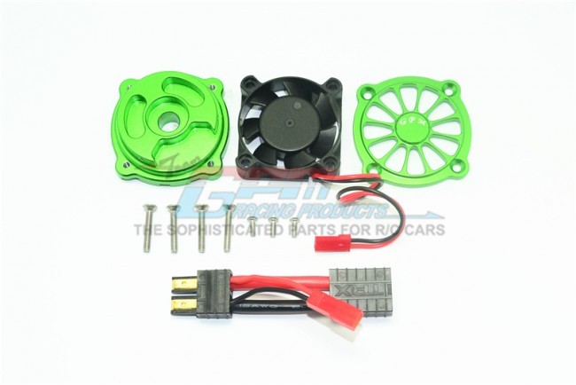 Gpm UDR018FAN Aluminum Motor Heatsink With Cooling Fan1/7 Unlimited Desert Racer Pro-scale 4x4-85076-4 Green