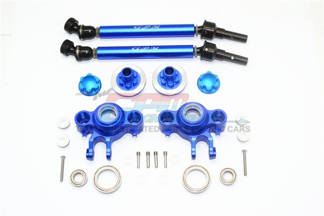 Aluminum Upgrade Set (cvd, Front/rear Knuckle Arms, Wheel Hex Claw+wheel Lock) Traxxas R-ervo Vxl 86086 Blue