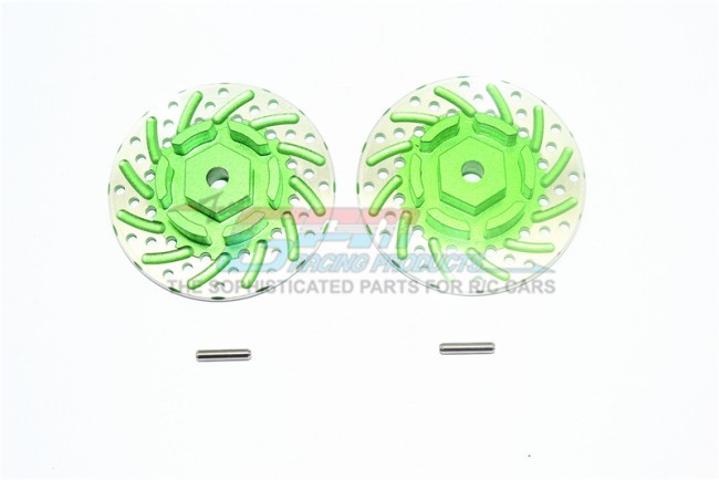 Aluminum +3mm Hex With Brake Disk With Silver Lining 1/10 Axial Scx10-ii Green