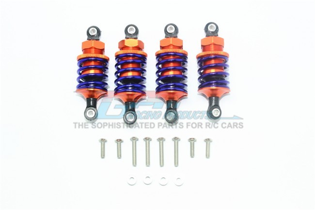 Gpm GT5053FR Aluminum Front (53mm) Rear (50mm) Oil Filled Dampers Traxxas 1/10 4wd Ford Gt4-tec 2.0 Orange