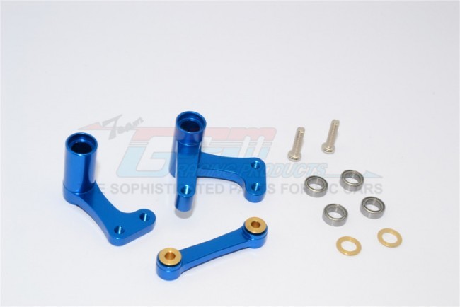 Gpm RUS048 Alloy Steering Assembly With Bearings Traxxas Rustler Vxl Blue