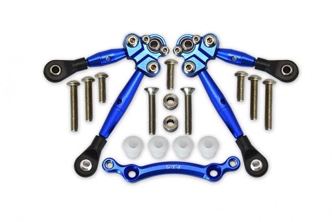 Gpm GT049F Aluminum Front Tie Rods With Stabilizer For C Hub Traxxas 1/10 4wd Ford Gt4-tec 2.0 / 4-tec 3.0 93054-4 Blue