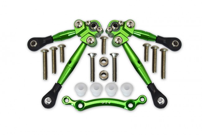 Gpm GT049F Aluminum Front Tie Rods With Stabilizer For C Hub Traxxas 1/10 4wd Ford Gt4-tec 2.0 / 4-tec 3.0 93054-4 Green