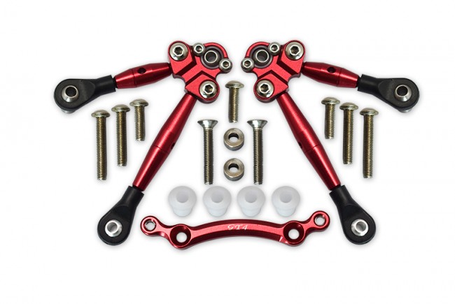 Gpm GT049F Aluminum Front Tie Rods With Stabilizer For C Hub Traxxas 1/10 4wd Ford Gt4-tec 2.0 / 4-tec 3.0 93054-4 Red