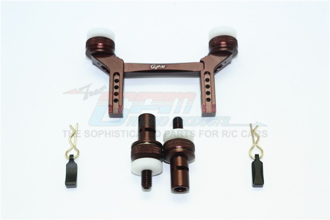 Gpm Aluminum Front & Rear Magnetic Body Mount Trx4 Defender Trail Crawler Brown