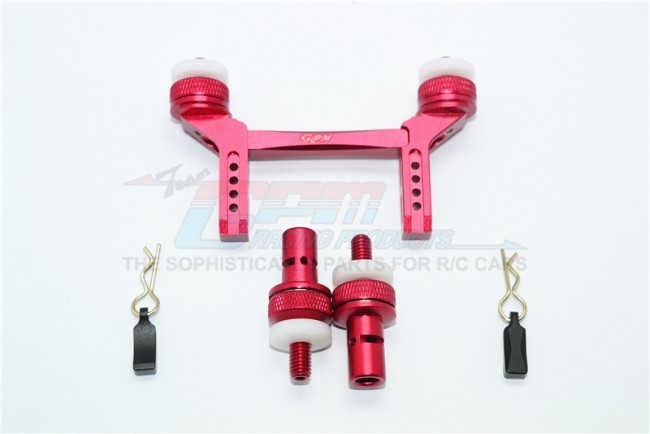 Gpm Aluminum Front & Rear Magnetic Body Mount Trx4 Defender Trail Crawler Red