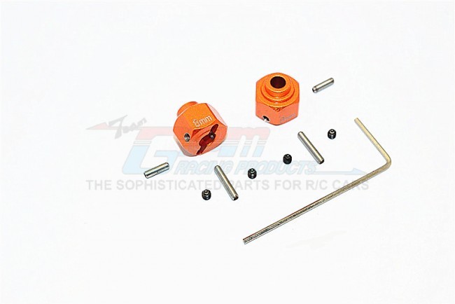 Gpm MJ0102/+2MM Aluminium Wheel Hex +2mm  1/10 Axial Scx10 Ii Smt10 Orange