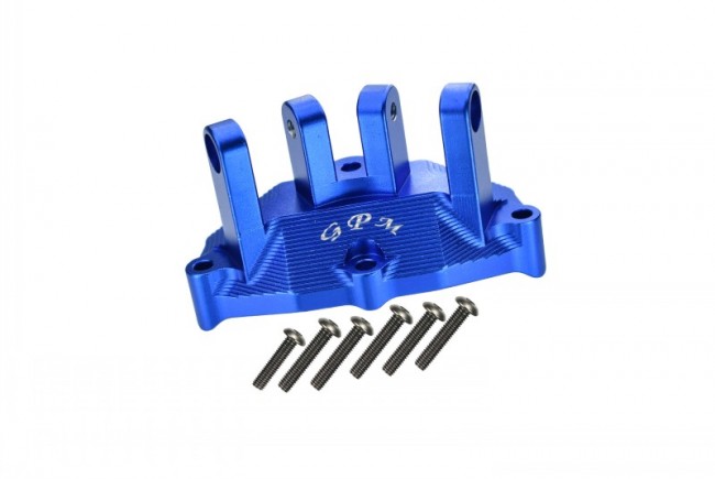 Gpm BR013B Aluminum Rear Upper Gearbox Mount For Upper Suspension Links  Losi 1/10 Baja Rey Desert Truck Los03008 Blue