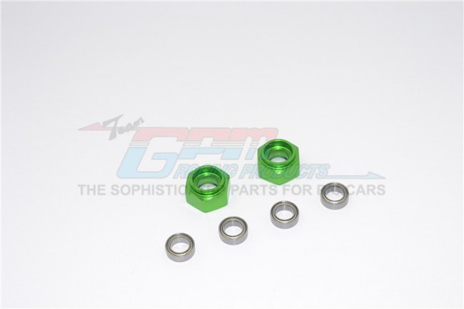 Gpm DT3010F Aluminium Front Wheel Hex Adapter With Bearing - 2pcs Set (use With Gpm Optional Ex Wheels & Tires) Tamiya Dt-03 Green