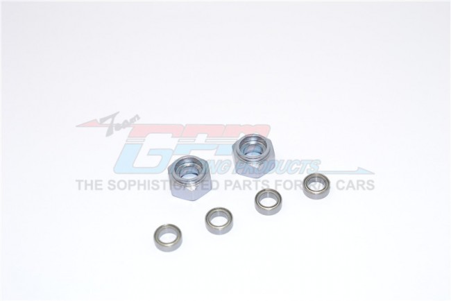 Gpm DT3010F Aluminium Front Wheel Hex Adapter With Bearing - 2pcs Set (use With Gpm Optional Ex Wheels & Tires) Tamiya Dt-03 Gun Silver