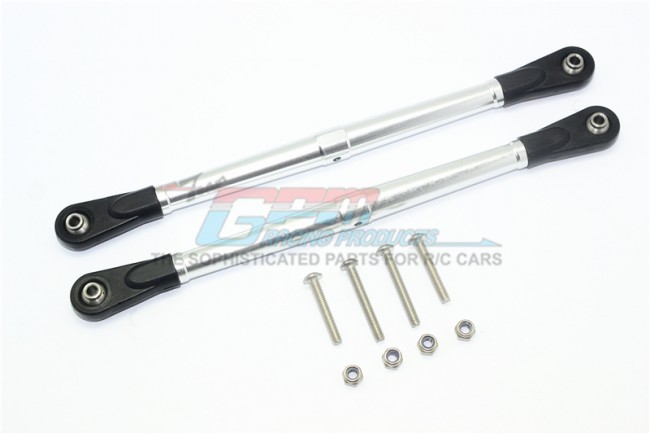 Gpm SB014 Aluminum Adjustable Rear Upper Chassis Link Tie Rods Team Losi 1/6 Super Baja Rey 4x4 Silver