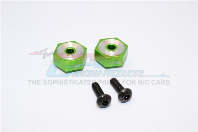 Gpm SST010/+1MM Aluminium Hex Adapter (+1mm) Stadium Super Truck Green