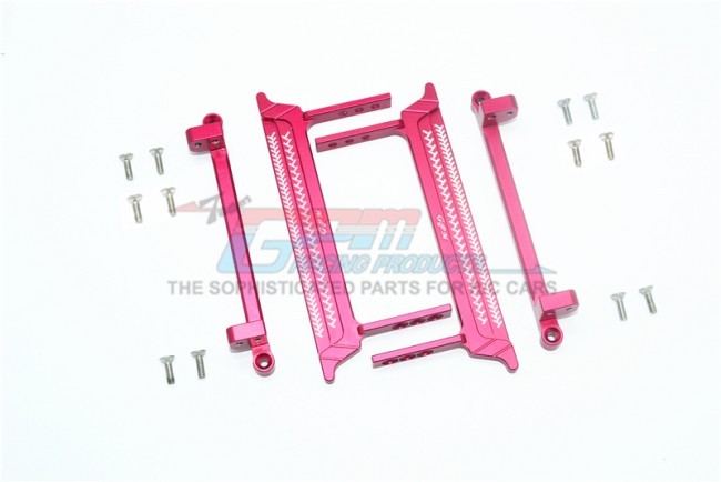 Gpm CC014X Aluminum Side Steps (reticulated Pattern) 1/10 Rc Tamiya Cc01 Red