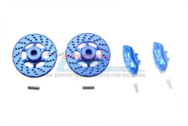 Gpm GT006AB Aluminum Front/rear Brake Disk+brake Caliper Traxxas 1/10 4wd Ford Gt4 Tec 2.0 /  4-tec 3.0 93054 Blue