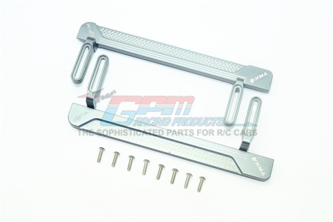 Gpm TRX4014XA Aluminum Side Steps (reticulated Pattern A) Traxxas 1/10 Trx4 Defender Trail Crawler Gun Silver