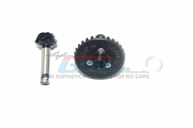 Gpm SCX21200S Harden Steel #45 Diff Bevel Gear 30t & Pinion Gear 1/10 Axial Scx10 Ii Crawler Black