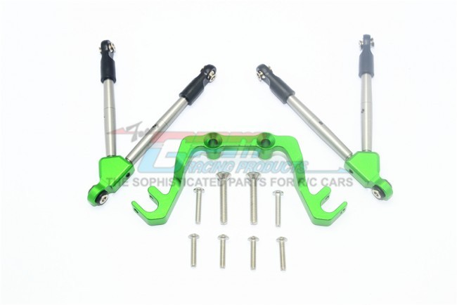 Gpm SLA049LCG Aluminum Front Tie Rods With Stabilizer For C Hub 1/10 Rc Traxxas Slash 4x4 Vxl Low-cg 68086-21 Green