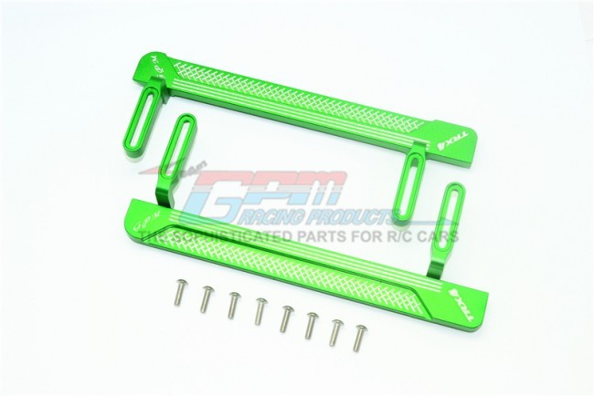 Gpm TRX4014XB Aluminum Side Steps  Reticulated Pattern B 1/10 Rc Traxxas 1/10 Trx4 Defender Trail Crawler Green