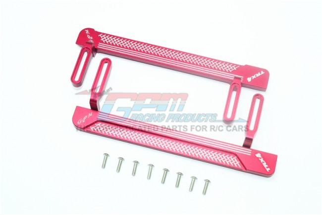 Gpm TRX4014XB Aluminum Side Steps  Reticulated Pattern B 1/10 Rc Traxxas 1/10 Trx4 Defender Trail Crawler Red