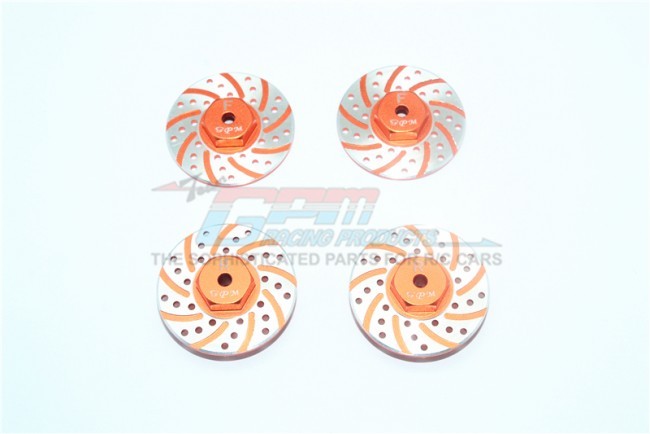 Gpm MYT010AFR/DA Aluminum Front+rear Brake Disk With Silver Lining Axial 1/18 Yeti Jr Orange