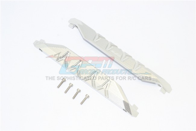 Gpm TXMS014X 8923 Aluminum Chassis Nerf Bars (silver Inlay Version)  Traxxas Maxx Monster Silver