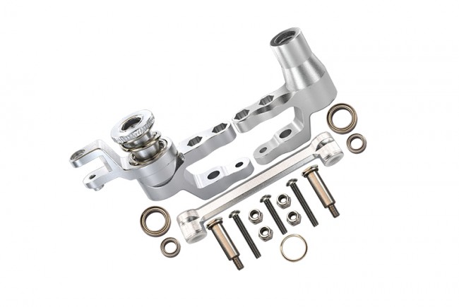 Gpm TXMS048 Aluminum Steering Assembly 1/10 Rc Traxxas Maxx Monster Silver